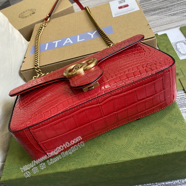 Gucci新款全皮女包 古馳Marmont系列小號鏈條肩背包 Gucci經典款斜挎女包 443497  ydg3206